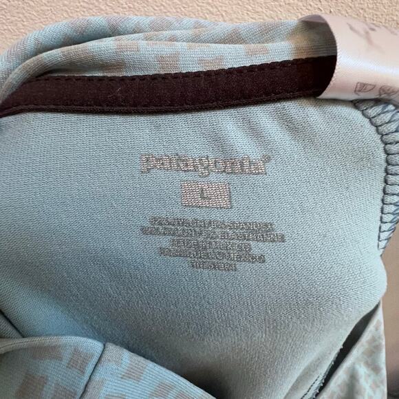 Patagonia Morning Glory Midi Skirt Women L Blue Geometric Stretch Fold Over Boho - Picture 5 of 5